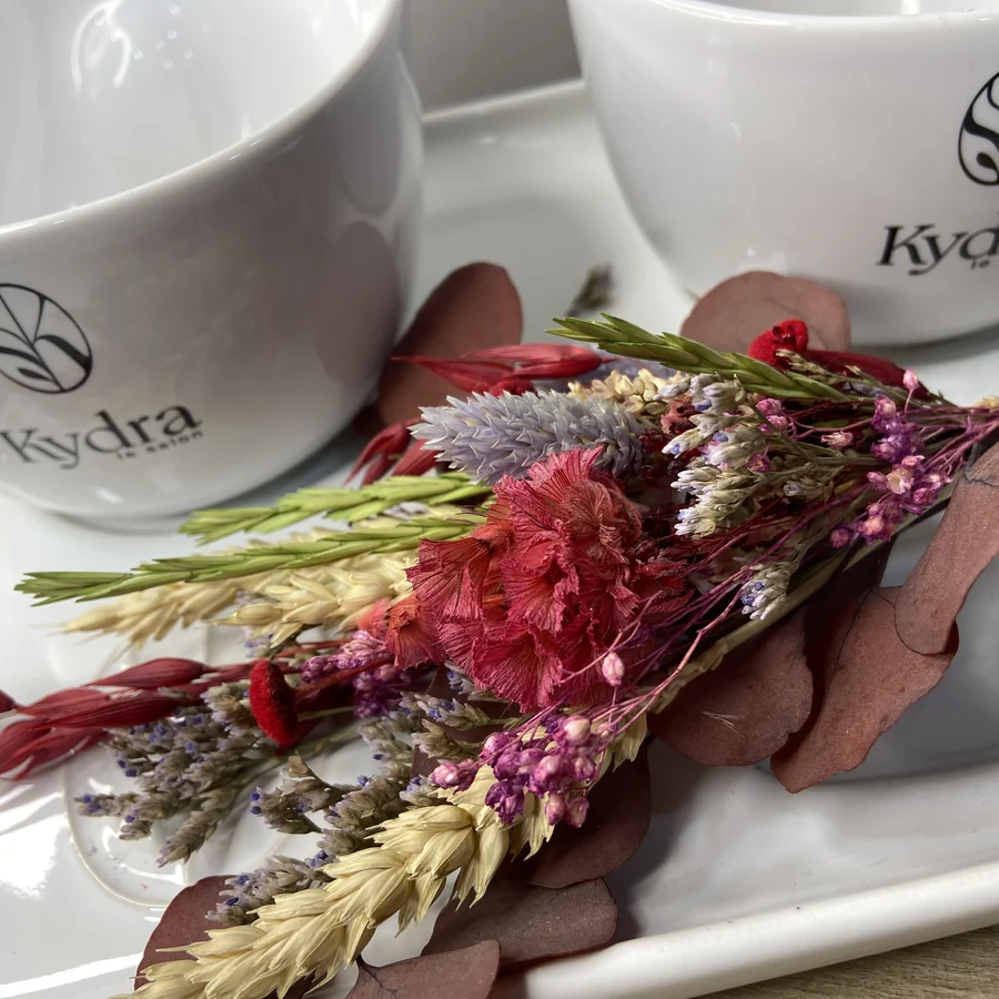 Produits du salon Produits Kydra et fleurs séchées au salon